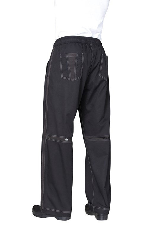 Black Cool Vent Baggy Chef Pants