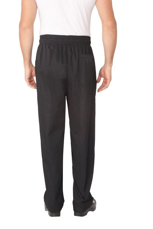 Black Baggy Chef Pants w/ Zipper Fly