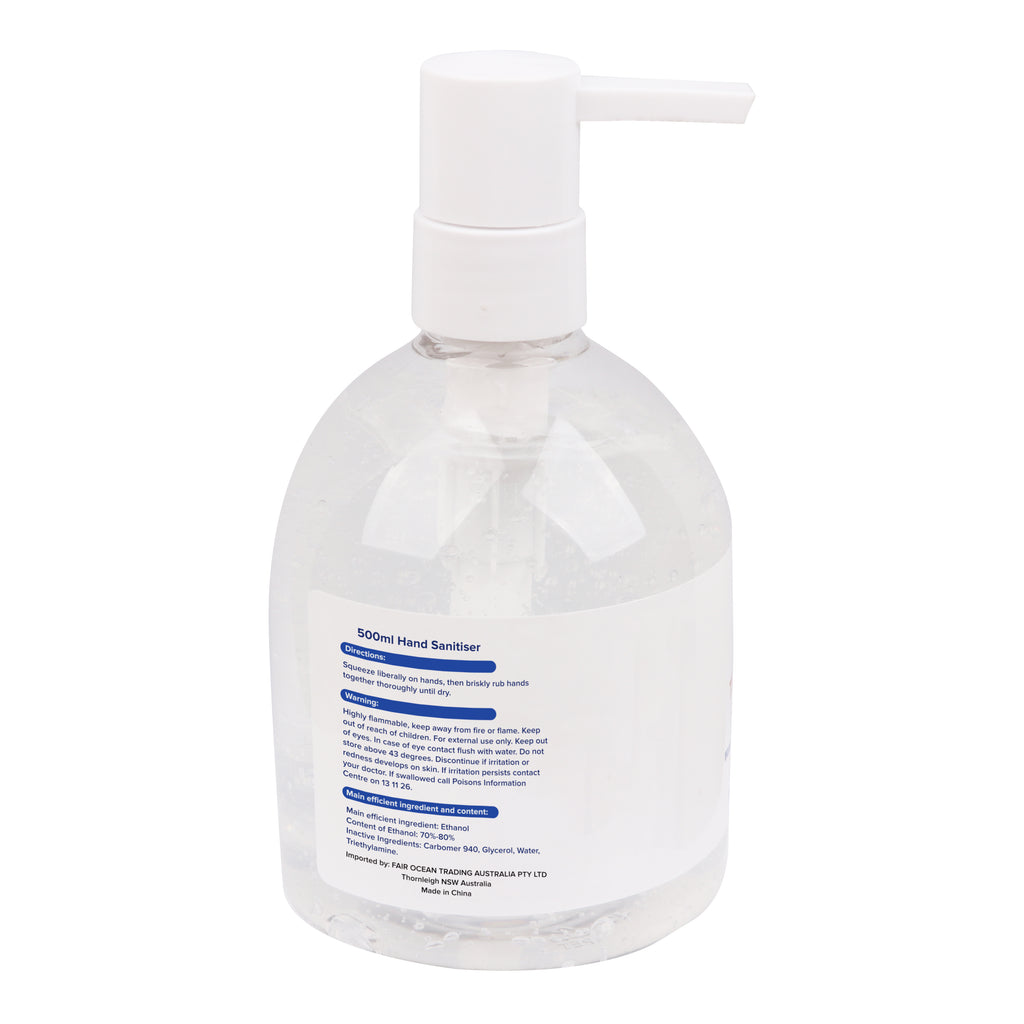 500ml Sanitiser Gel - $3.80 each MOQ 60 Bottles