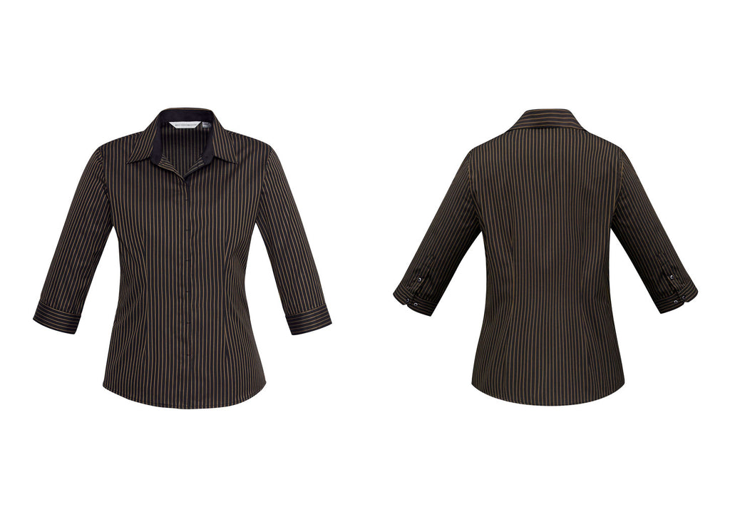 LADIES RENO STRIPE 3/4 SLEEVE SHIRT