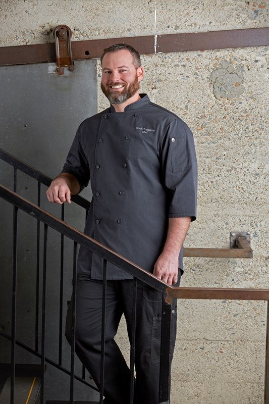 Deep Grey 3/4 Sleeve Chef Shirt