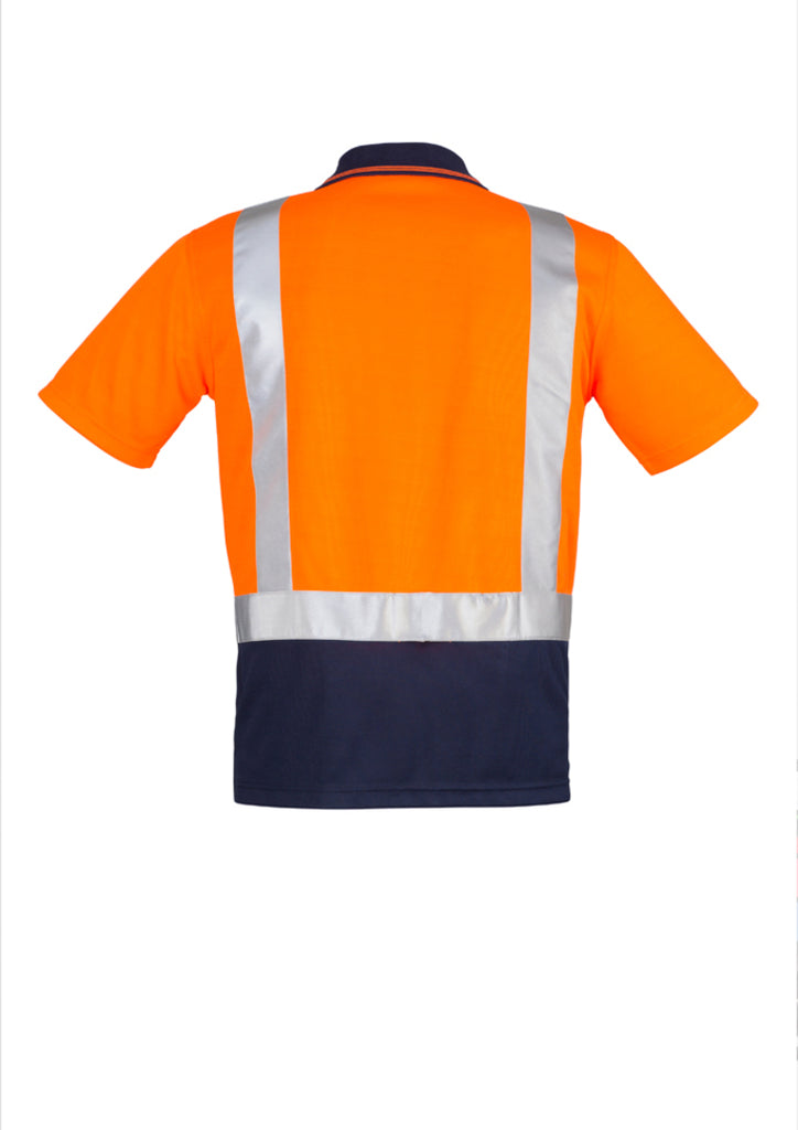 MENS HI VIS SPLICED POLO - SHORT SLEEVE SHOULDER TAPED