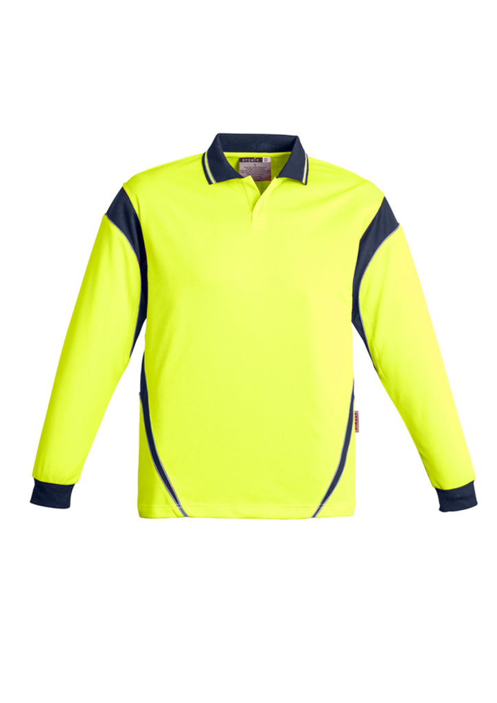 MENS HI VIS AZTEC POLO - LONG SLEEVE