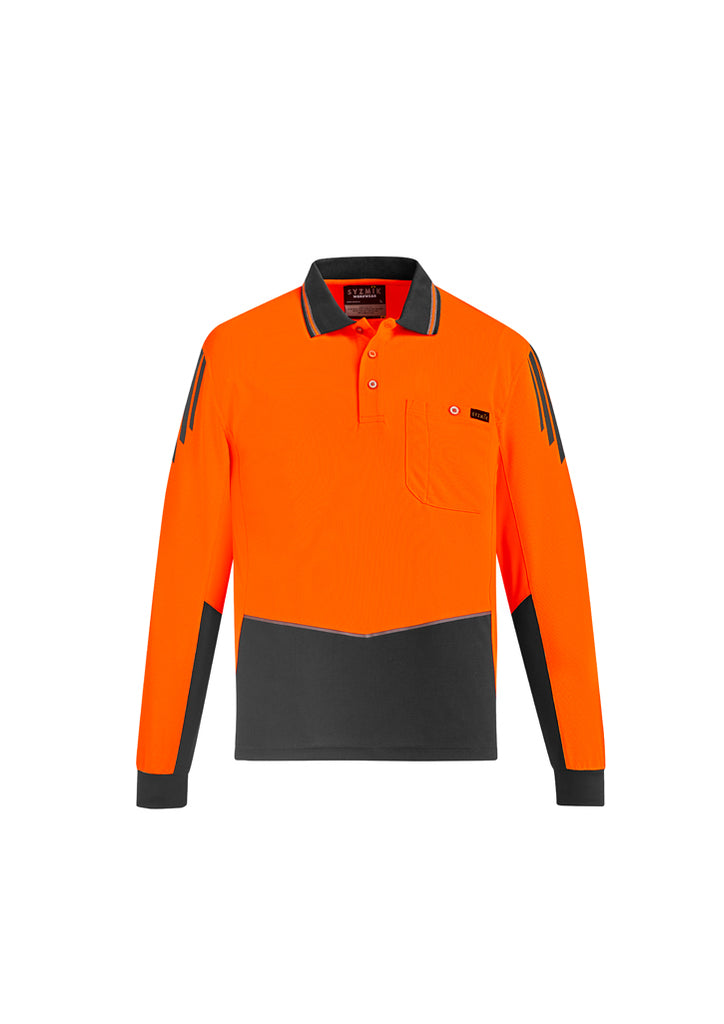 MENS HI VIS FLUX L/S POLO