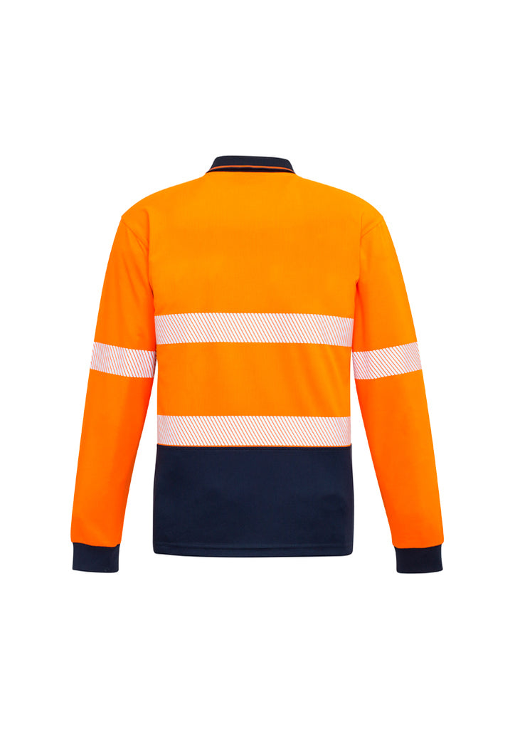 UNISEX HI VIS SEGMENTED L/S POLO - HOOP TAPED