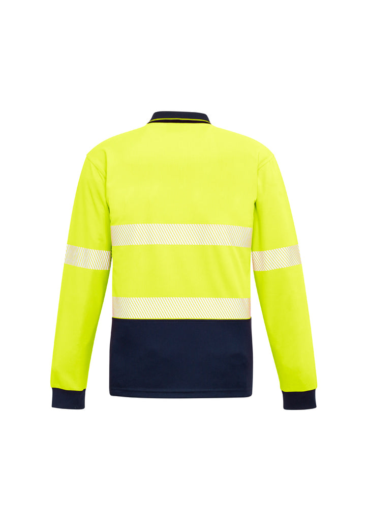 UNISEX HI VIS SEGMENTED L/S POLO - HOOP TAPED