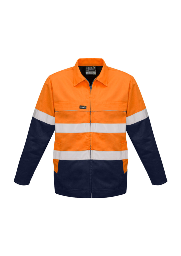 MENS HI VIS COTTON DRILL JACKET