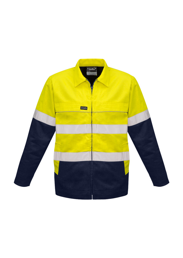 MENS HI VIS COTTON DRILL JACKET