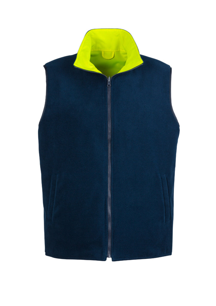 MENS HI VIS LIGHTWEIGHT FLEECE LINED VEST