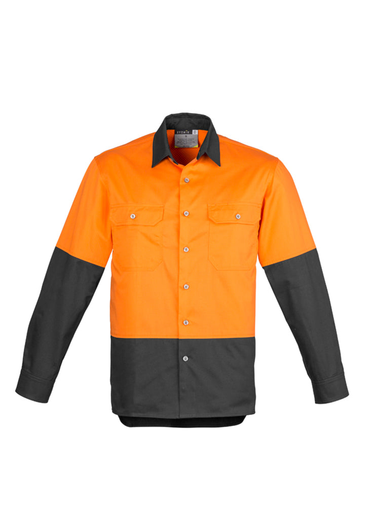 MENS HI VIS SPLICED INDUSTRIAL SHIRT