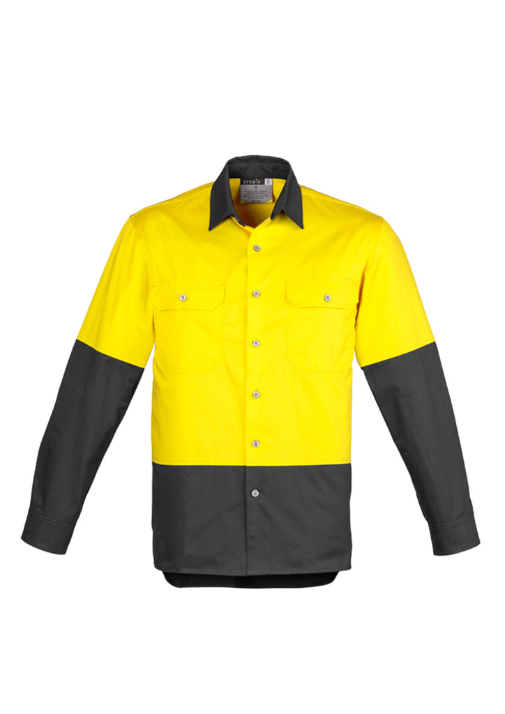 MENS HI VIS SPLICED INDUSTRIAL SHIRT