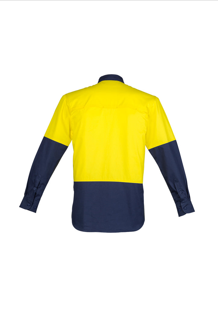 MENS HI VIS CLOSED FRONT L/S SHIRT