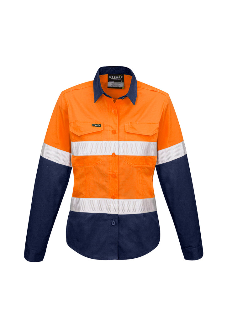 WOMENS RUGGED COOLING TAPED HI VIS SPLICED SHIRT