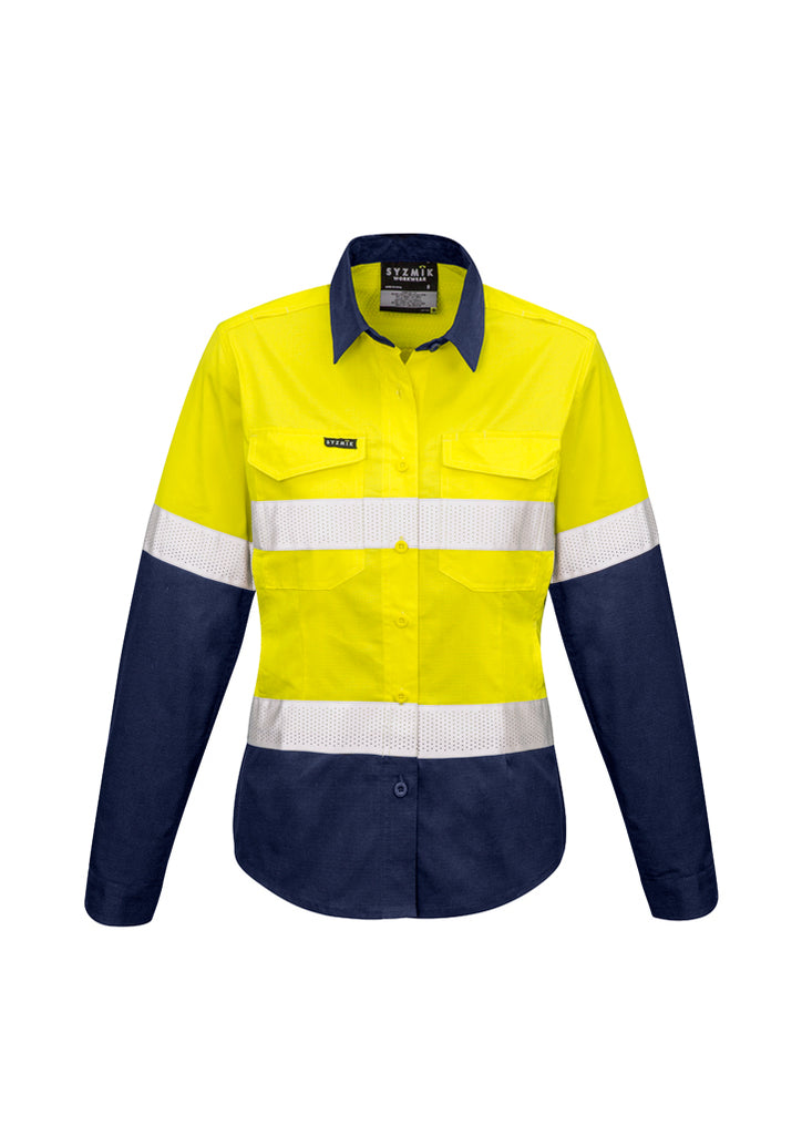 WOMENS RUGGED COOLING TAPED HI VIS SPLICED SHIRT